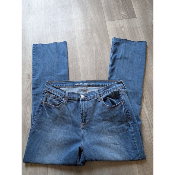 Old Navy Curvy Profile Mid-Rise All-Day Blue Denim Womens Jeans Size 14 - Picture 2 of 5